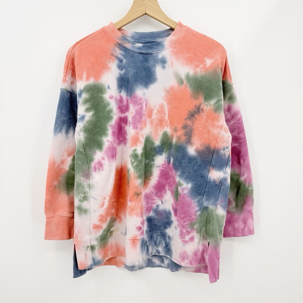 So Tie Dye Lounge Sweatshirt Womens‎ S Multicolor Cozy Pullover Dopamine Travel